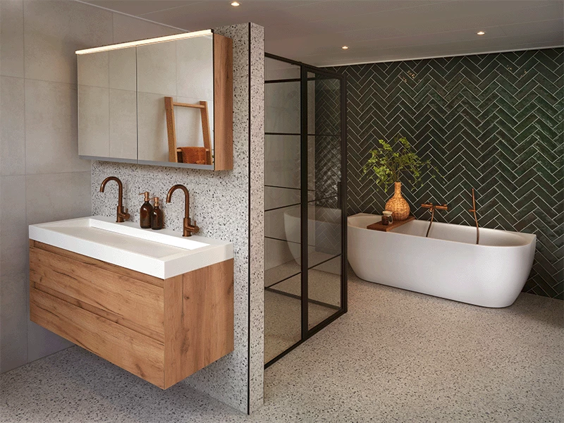 Bohemian badkamer bij Sani4All