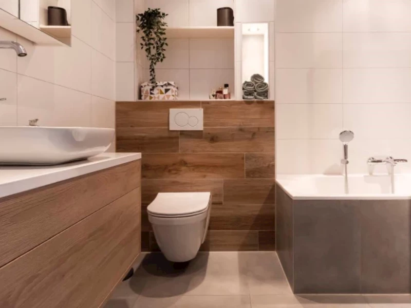 Inbouwreservoir landelijke badkamer