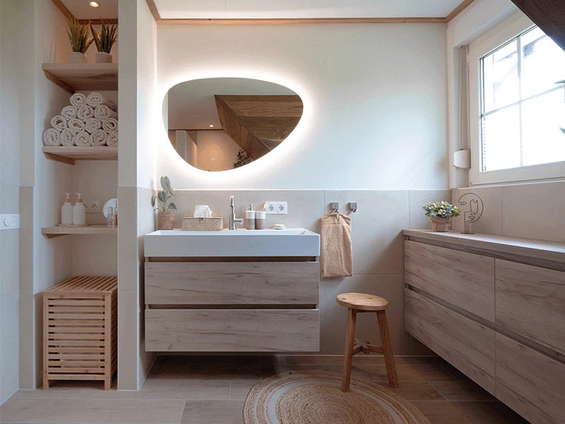 Badkamer warme kleuren