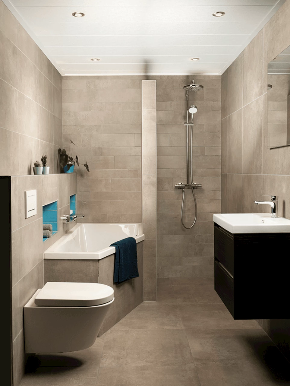 Benutten kleine badkamer