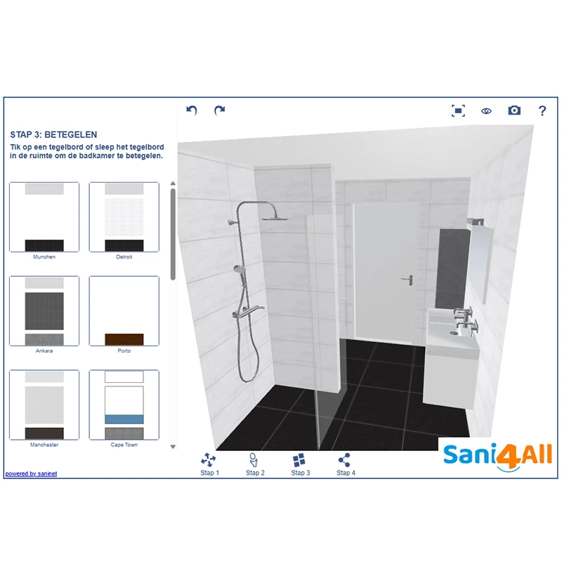 Stap 3 badkamer 3D-ontwerptool