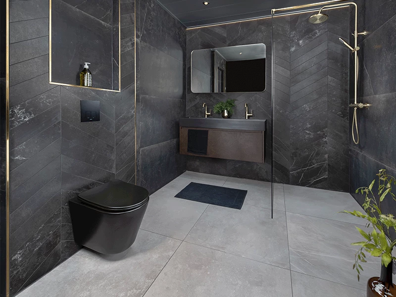 Hongaarse punt tegel badkamer