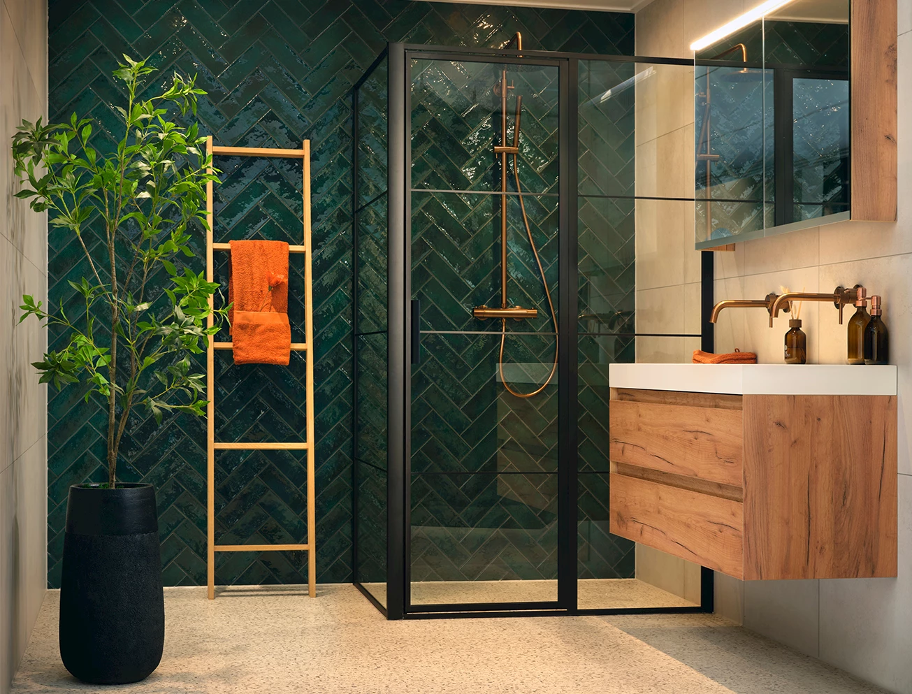 Badkamer met contrasten