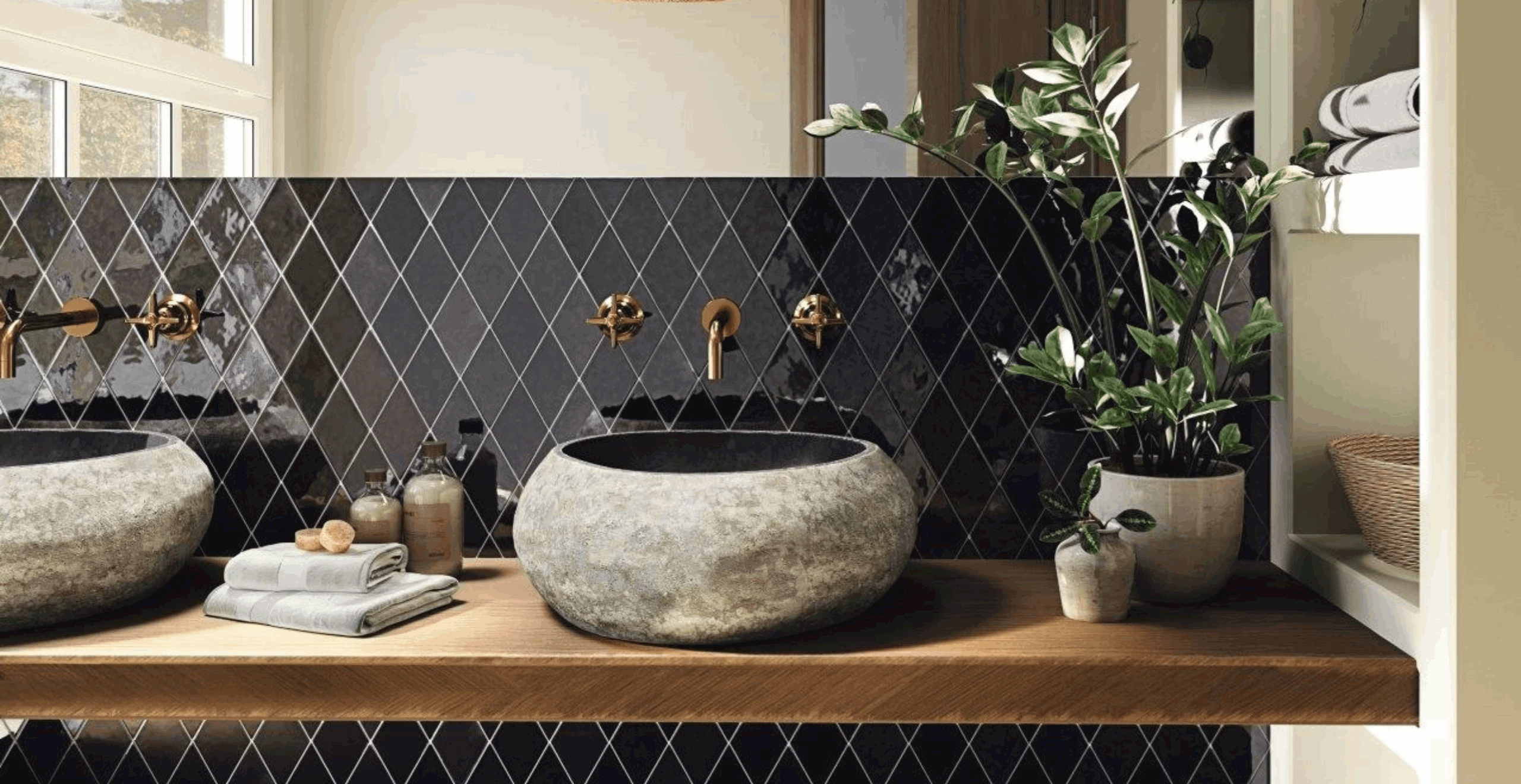 Zwart in de badkamer