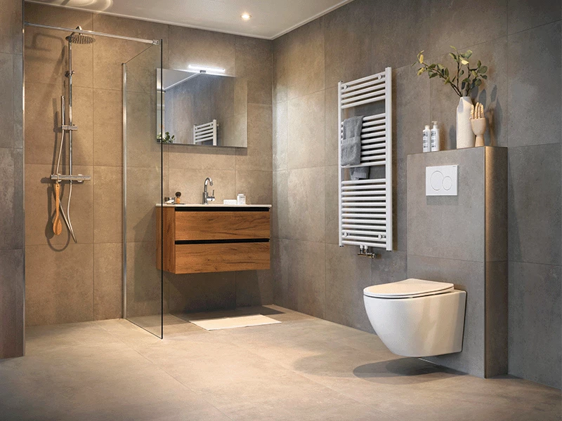 Ton-sur-ton badkamer bij Sani4All