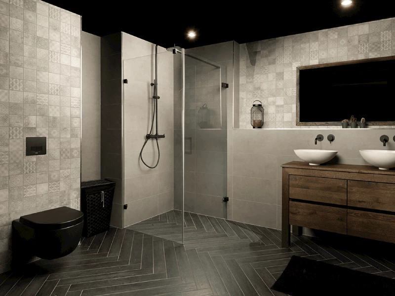 Combineren zwart toilet