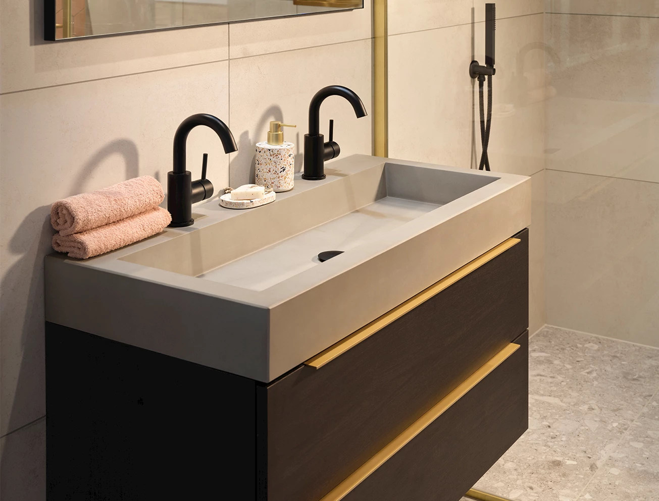 Terrazzo wastafel accessoires